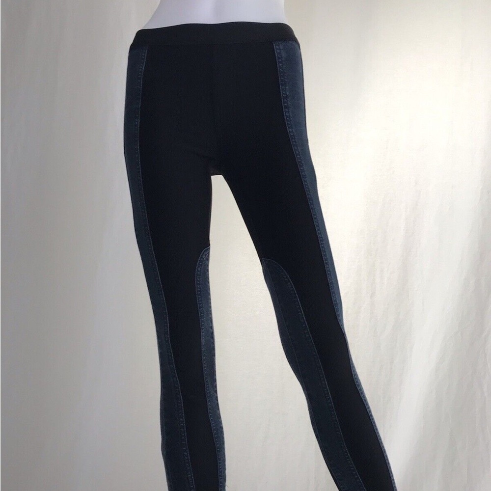 Bcbgmaxazria Women's Pant Leggings Skinny Denim Blue Black Elastic Waist Size XS